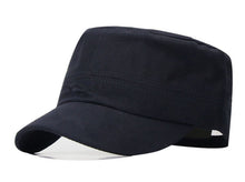 Women Men father's day Flat Top Cotton Military Sun Outdoor Travel golf Cap Hat Dark navy very close to black