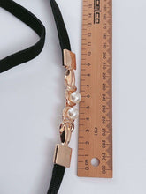 Women Tween Girl Retro Pearl Buckle Slim thin Narrow Dress Elastic Black Belt