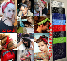 Women Men Retro Hip hop Cotton biker dance Paisley Bandana Hair Headband Wrap