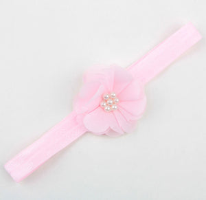 Girls Kid baby Party Lace Chiffon Flower Elastic Hair Head Band headband PROP