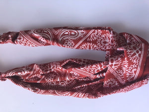 Women Girl Retro Twist cross Hip hop dance Paisley Bandana Hair Headband Scarf