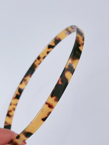 Women Girl Acetate Leopard Chic Slim Waterproof Hair Head Band Headband Hoop Dark Leopard