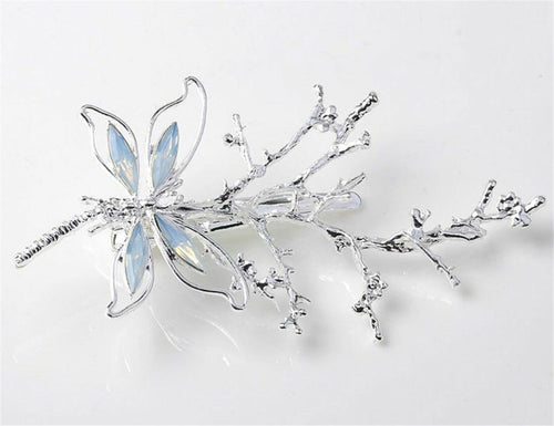 1x Women Butterfly Fairy Twig Updo Styling boho Side hair Pin Clip Silver Butterfly