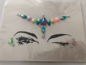 Women Crystal Acrylic Bling Gems Shell Fairy Fancy Face Eye Sticker makeup art