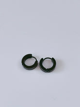 Mans Women Titanium plated Basic Gothic Black Earrings Huggies Hoop No Allergy