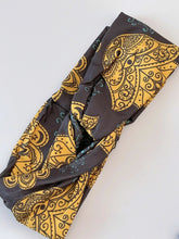 Women Lady Boho Yoga Gym Cross Twist Wide Hair head band Bandanna Headband Wrap Brown