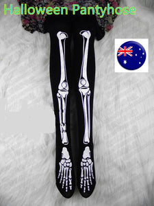 Women Lady Skull Skeleton Bone Halloween Party Tights Pantyhose Opaque Stockings