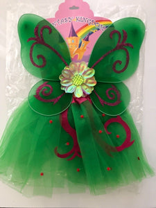Girl Kid Children Fairy Party Butterfly Wing Insect Headband Costume Skirt set