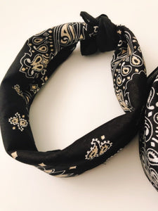 Women Girl Retro Cotton Shimmer Paisley Bandana Hair Headband Wrap Square Scarf