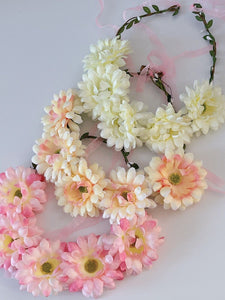 Women Daisy Flower Leaf Boho Party Wedding Beach Crown hair headband Garland