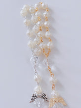1x Christening Baptism Cross Angel Rose Rosary Bracelet Beads Wrist band Favors