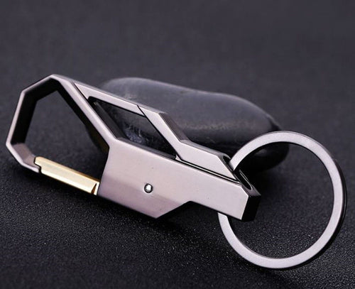 1x Alloy Metallic Metal Key Ring Keyring Key Holder Strap for him heavy Duty Luxury Black