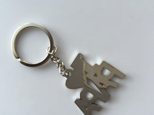 1x I LOVE PAPA or MOM Metal Key Ring Key chain Holder Novelty Mother's day Gift