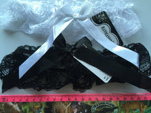NEW Women Black White Hen's night Party Bride Wedding Lace Garter Suspender Belt