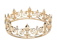 King Queen Round Proper Tiara – Royal Crystal Crown for Party & Special Occasions