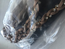 Women Girl Braided suede leather Bohemian Braided Cystal hair band headband Wrap