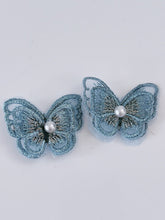 2X Women Lady Girl Fairy Embroidery Lace BUTTERFLY Head Hair side Clips pin
