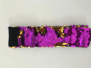AU Flip Sequins Sequined Shine Dance Party Costume Wrist Bracelet hair band cuff