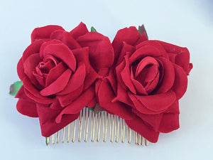 Women Girl Dance Wedding Party Rose Flower Boho Updo hair Styling Comb Pin