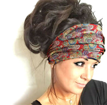 Women Boho Bohemian Paisley Dreads Wide Bandana Yoga Hair Band Headband Durag