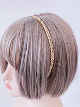 Women Girl Chic Rock Gold Metal Braided Chain Look Hair Head band headband Hoop