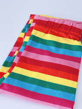 Girls Children Rainbow Colorful Striped Multi-color Cotton Party Pants leggings