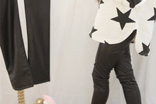 Kid Girl children Syn leather look Metallic Rock Star Party Pants leggings 8-11y Black