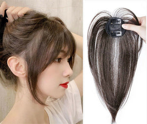 Women Natural Look Hair Clip on Bang Volume Front Fringe Wig Piece extension