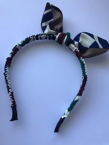 Women Lady Girl Retro cute Wire Bunny Ear bow scarf Hair head band hoop hairband