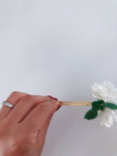 1x Women Creamy White Camellia Leaf Flower Styling boho hair U Bobby Pin