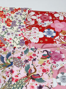 5x Craft Japanese Pattern Fabric Cloth Pieces Sewing Patchwork Wrap Material