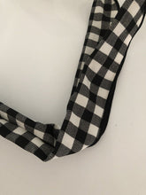 Women Girl Check Wire Bunny Ear adjustable bow scarf Hair head band Wrap