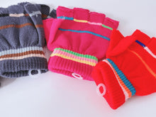 Girls Boys Kids Party Warm Knit Half Fingerless Ski Dance SHORT Gloves Mittens