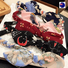 Women Girl Retro Boho bow ear Braided scarf Stretch Hair elastic head band Wrap