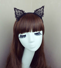 NEW Women Lady Girl Bunny Kitty Cat Ear Party lace crochet Hair head band Hoop