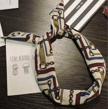 Women Retro Chain belt Wire Bunny Ear bow scarf Hair head band headband bandana