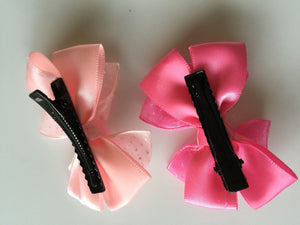 Girls Baby Toddlers Kids pink Children Princess ribbon hair Bow Clip/ band loop