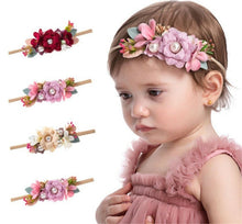 Kid Girl Children Lace Pearl Flowers Elastic Birthday Hair Head band Photo Prop