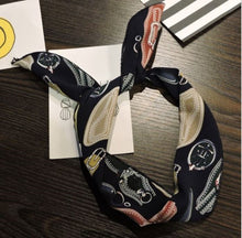 Women Retro Chain belt Wire Bunny Ear bow scarf Hair head band headband bandana