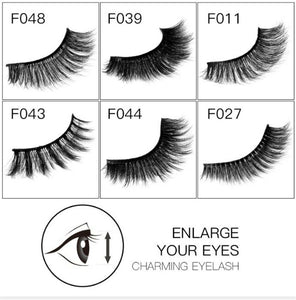 AU Women 3D Natural Look Long Volume Fake MINK Hair False Eyelashes Extension