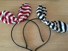 Women Kid Girl Stripe Bunny Rabbit  Ear wire Bow Party Hair headband head band