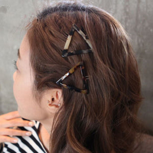 1x Women Girl Leopard Pattern Geometry Acrylic Agate Color Side Hair Pin Clip