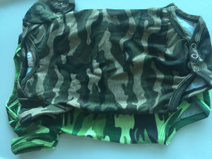 Boy Kid Baby Army Military Party Cotton Camouflage Green Camo Romper Bodysuit