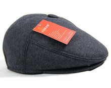 Men Retro Dark Grey French Newsboy Cabbie Artist Hat Cap Wool Blended Beret