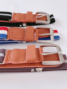 NEW Boys Kids Children Handsome Casual Formal Stripe Elastic Pants Buckle Belt