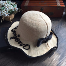 Women Lady Girl Retro Summer Brim Bonjour Travel Bow Ribbon Sun wire Chic Hat