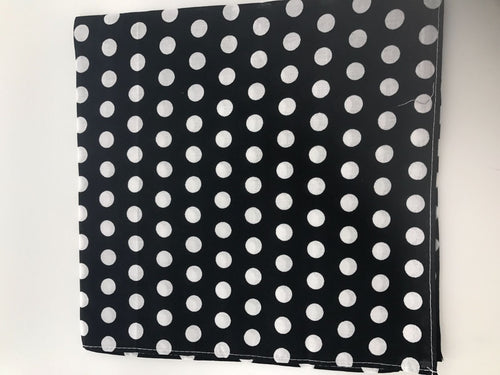 Women Lady Girl Retro 70' 80' Cotton Polka Dots Bandana Hair Headband Wrap Black dots