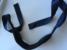 Girl Women school ribbon bow Dance Pro Bun Ball stick ponytail holder hair band Navy blue
