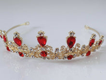 Women Wedding Prom Girls Red Pink Sliver Crystal Party Hair Headband Crown Tiara