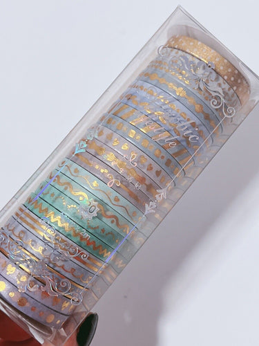 AU 20 Rolls Sticky Washi Tape Papers Gilding Scrapbooking Journal Note Stickers Smokey Pearl